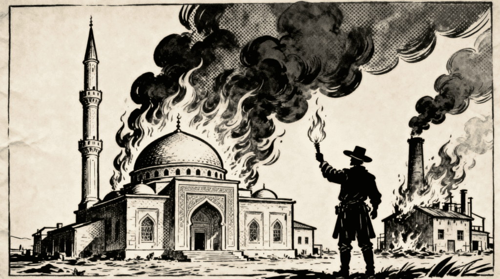 Colonos israelenses incendeiam mesquita e fábrica na Cisjordânia