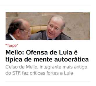 Celso de Mello_Absurdo ataque a Lula