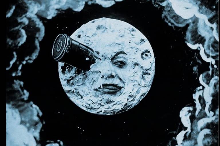 Georges Méliès, ilusionista francês e primeiro grande mentiroso honesto da história do cinema, resolveu a viagem espacial com um canhão.