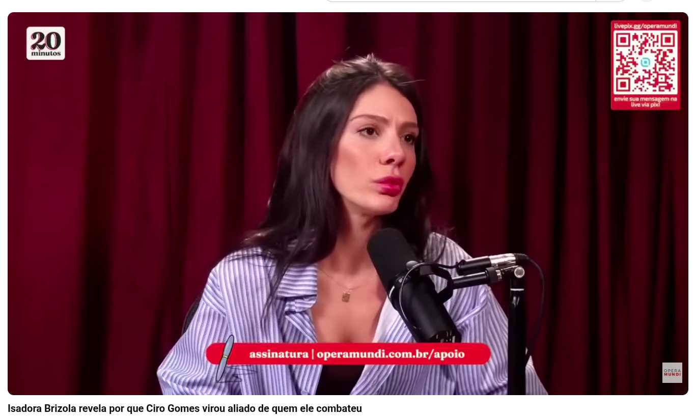 “Para mim, Ciro é um traidor”, diz Isadora Brizola, influencer trabalhista