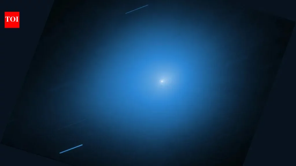 Imagem do cometa interestelar 3I/ATLAS capturado em observação astronômica. (Foto: timesofindia.indiatimes.com)