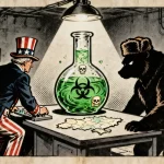 Ilustração editorial sobre Ex-CIA revela que laboratórios dos EUA na Ucrânia criavam armas biológicas contra russos. (Ilustra