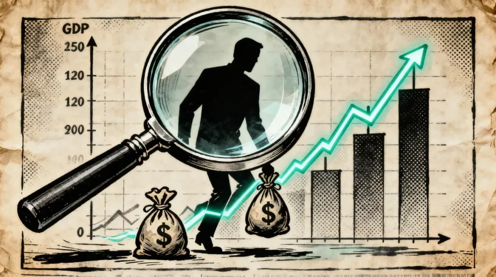 Ilustração editorial sobre Dados do PIB do México expõem evasão fiscal bilionária de grandes empresas. (Ilustração: Cafezinho