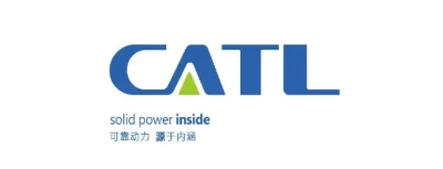 Logotipo da CATL, empresa líder em tecnologia de baterias, anunciando produção em massa de baterias de sódio.