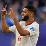 Ismael Saibari comemora após marcar gol pela seleção do Marrocos na Copa do Mundo de 2026. (Foto: www.timesnownews.com)