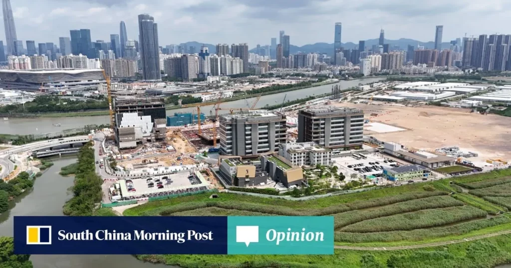 Desenvolvimento urbano na região do Northern Metropolis, destacando a transformação e integração com cidades da Grande Baía.