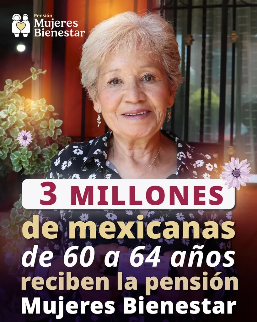 Mulher participante do programa Pensión Mujeres Bienestar em imagem promocional. (Foto: contralinea.com.mx)