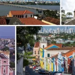 Cenas de cidades históricas brasileiras, incluindo igrejas coloniais e fachadas coloridas em ruas estreitas. (Foto: https://w