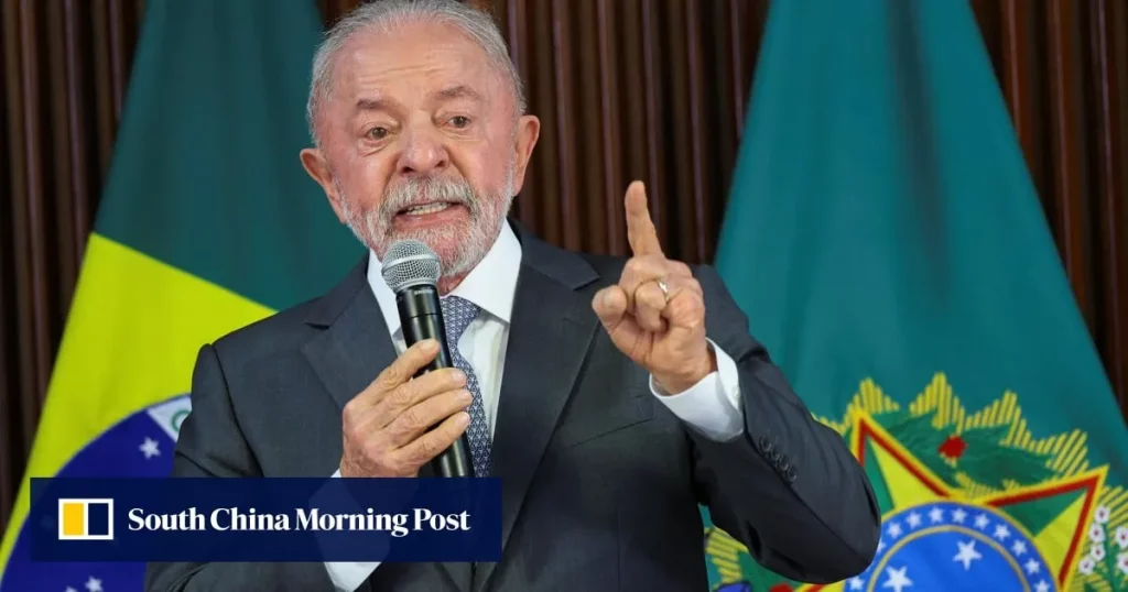 Presidente Lula durante discurso sobre comércio de carne bovina com a China.
