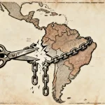 Ilustração editorial sobre Como Washington sabotou o grande sonho de união latino-americana de Simón Bolívar. (Ilustração: Ca