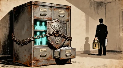 Ilustração editorial sobre México aprova reforma que blinda dados de desaparecidos contra apagão administrativo. (Ilustração: