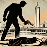 Ilustração editorial sobre Homem mata companheira e tenta suicídio no Distrito Federal. (Ilustração: Cafezinho / Wan 2.6)