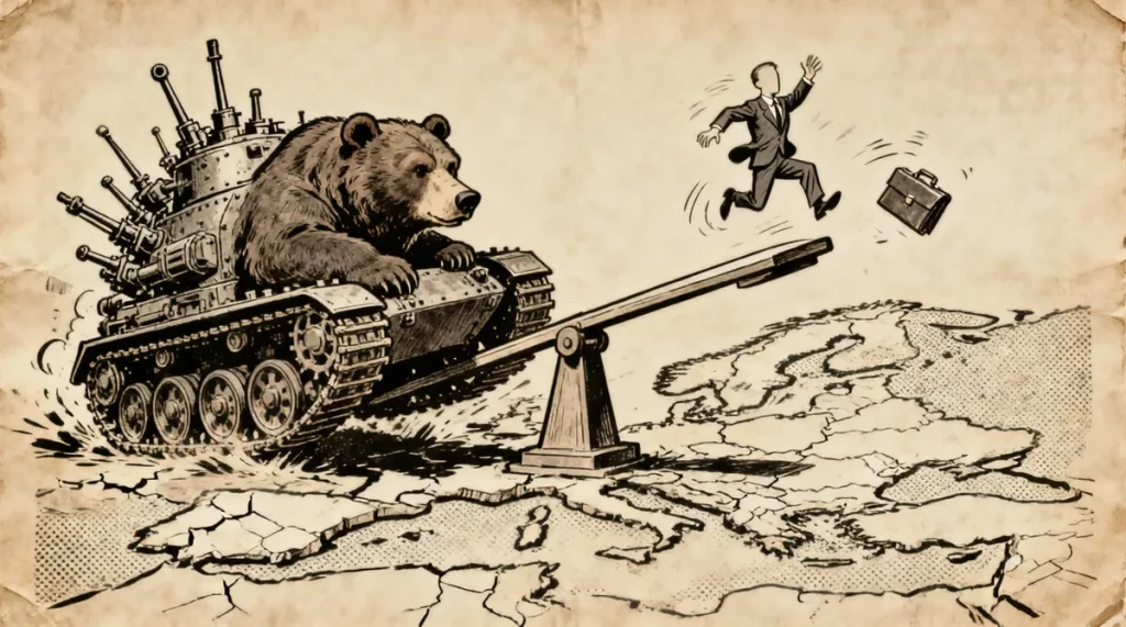Ilustração editorial sobre Ex-secretário-geral da Otan alerta que Europa não está preparada mentalmente para guerra em grande