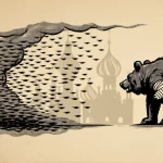 Ilustração editorial sobre Ucrânia lança enxame de 300 drones contra a Rússia no aniversário da invasão nazista. (Ilustração: