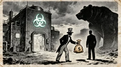 Ilustração editorial sobre Comunidade de inteligência dos EUA confirma biolabs na Ucrânia e expõe financiamento direto. (Ilus