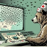 Ilustração editorial sobre Rússia demonstra sistemas integrados de drones para defesa coletiva da OTSC. (Ilustração: Cafezinh