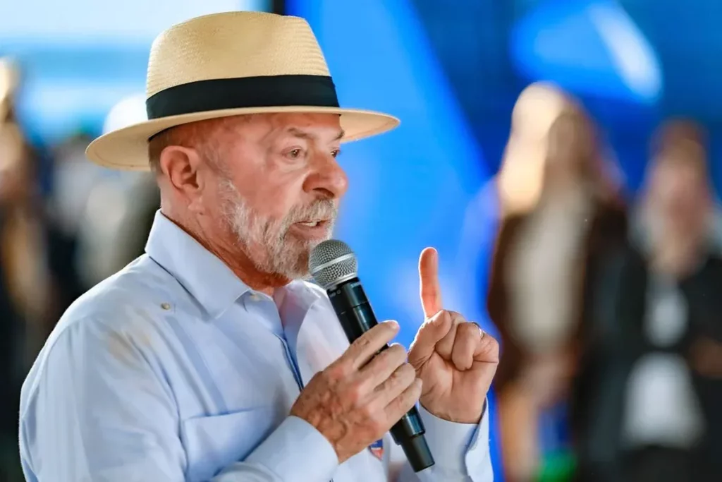 O presidente Luiz Inácio Lula da Silva durante pronunciamento. (Foto: www.metropoles.com)