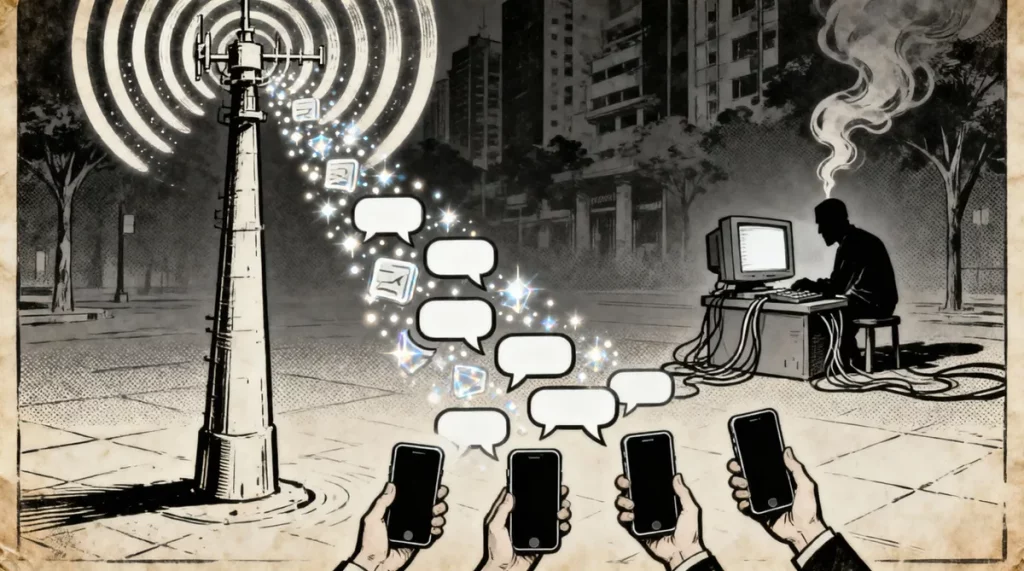 Ilustração editorial sobre ONG de produtora de filme de Bolsonaro forneceu dados de usuários do Wi-Fi Livre SP para disparos