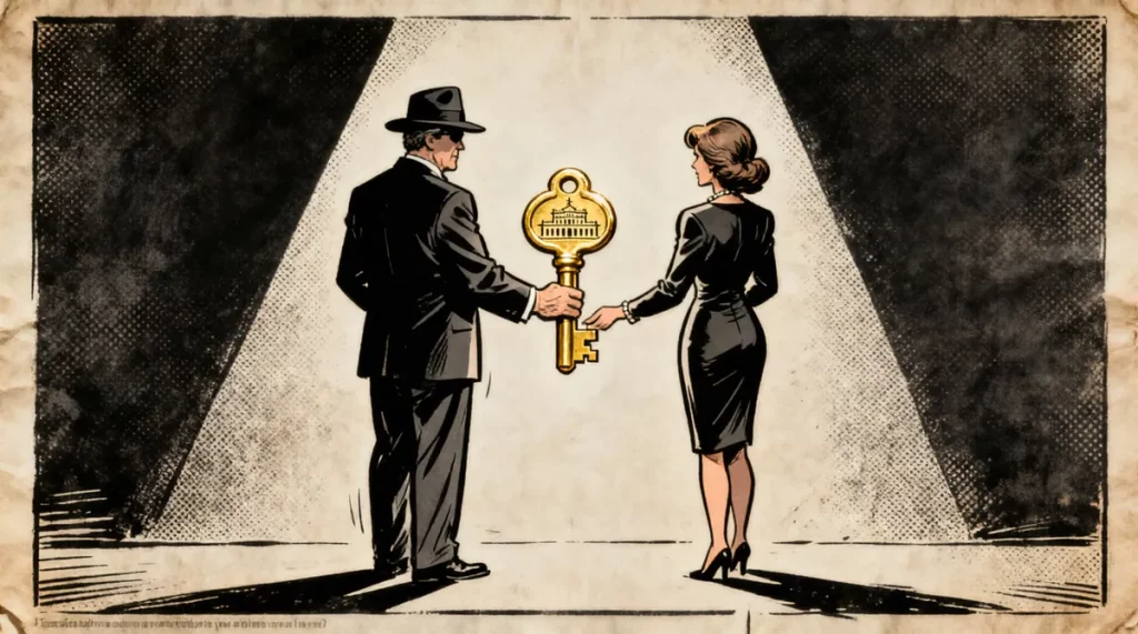 Ilustração editorial sobre Valdemar Costa Neto entrega a Michelle o poder de escolher vice de Flávio Bolsonaro. (Ilustração: