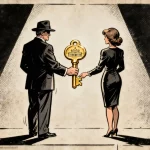Ilustração editorial sobre Valdemar Costa Neto entrega a Michelle o poder de escolher vice de Flávio Bolsonaro. (Ilustração: