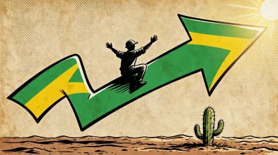 Ilustração editorial sobre Percepção de que Brasil está no caminho certo sobe 7 pontos em um mês, aponta Ipsos. (Ilustração: