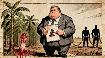 Ilustração editorial sobre Organizações hondurenhas denunciam projeto de lei que privilegia agroindústria após massacre no Ag