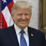 Retrato oficial do presidente americano Donald Trump.