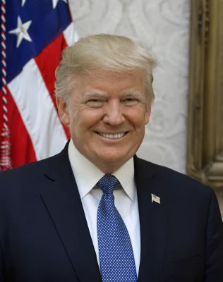 Retrato oficial do presidente americano Donald Trump.