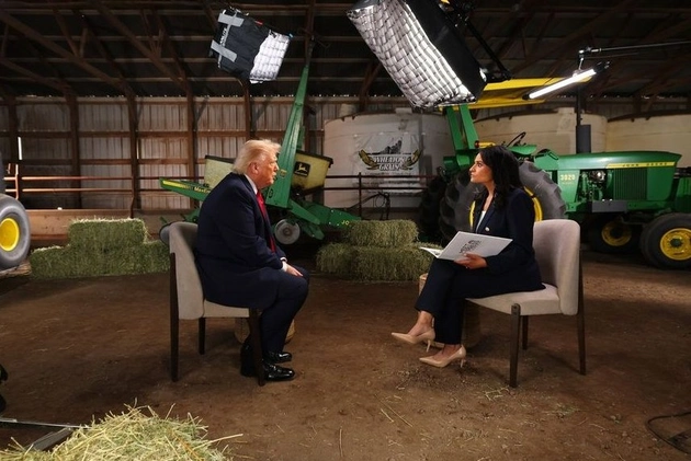 Kristen Welker entrevista o presidente Donald Trump em Wisconsin para o programa "Meet the Press" | NBC News.